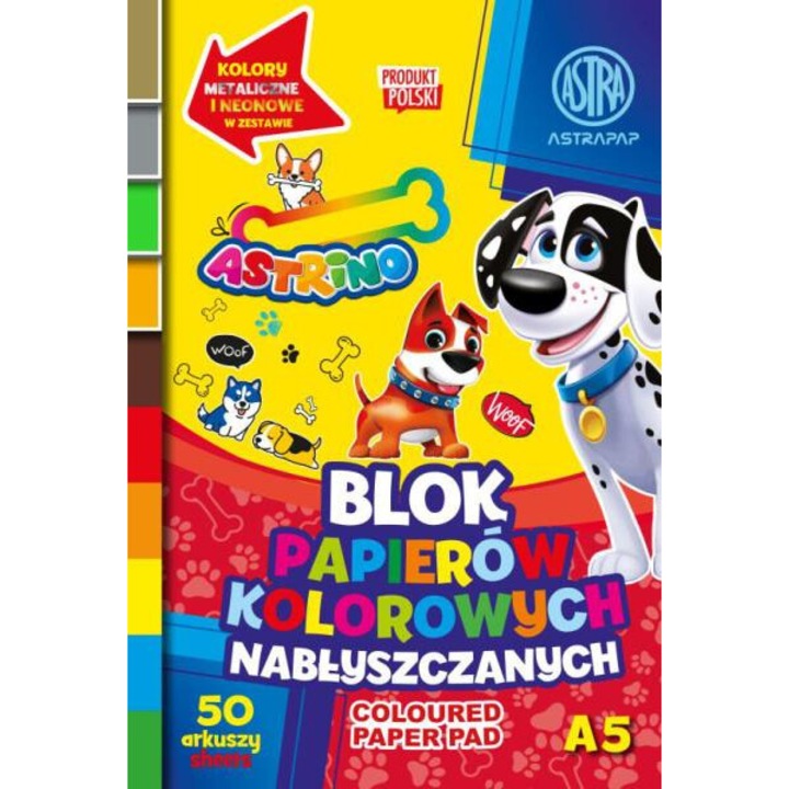 Bloc de hartii lucioase colorate ASTRINO A5 50k 106023004