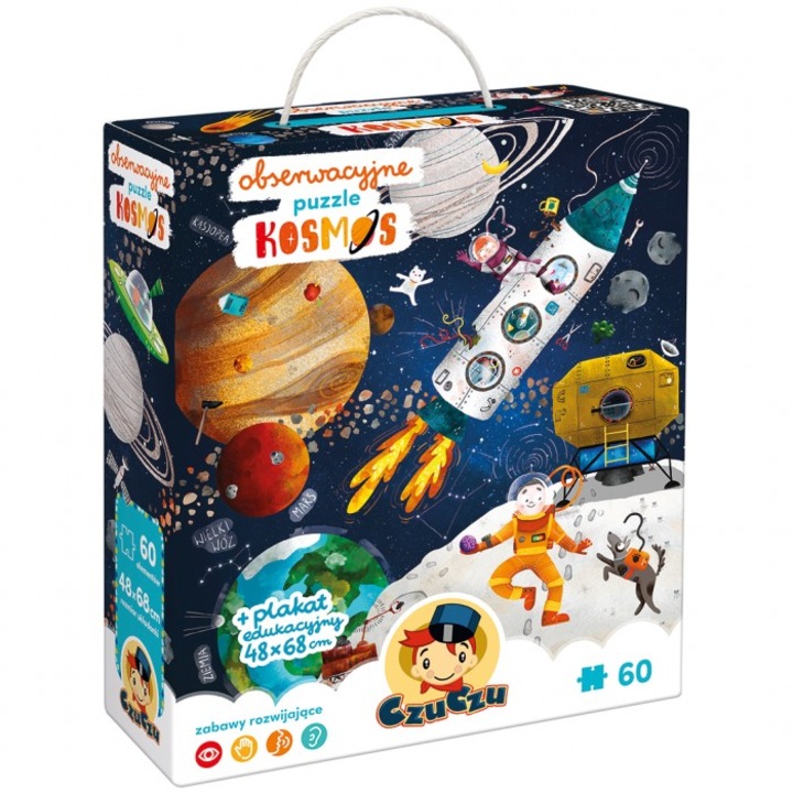 Kosmos CzuCzu puzzle, Bright Junior Media, 60 db, oktató, 48x68cm