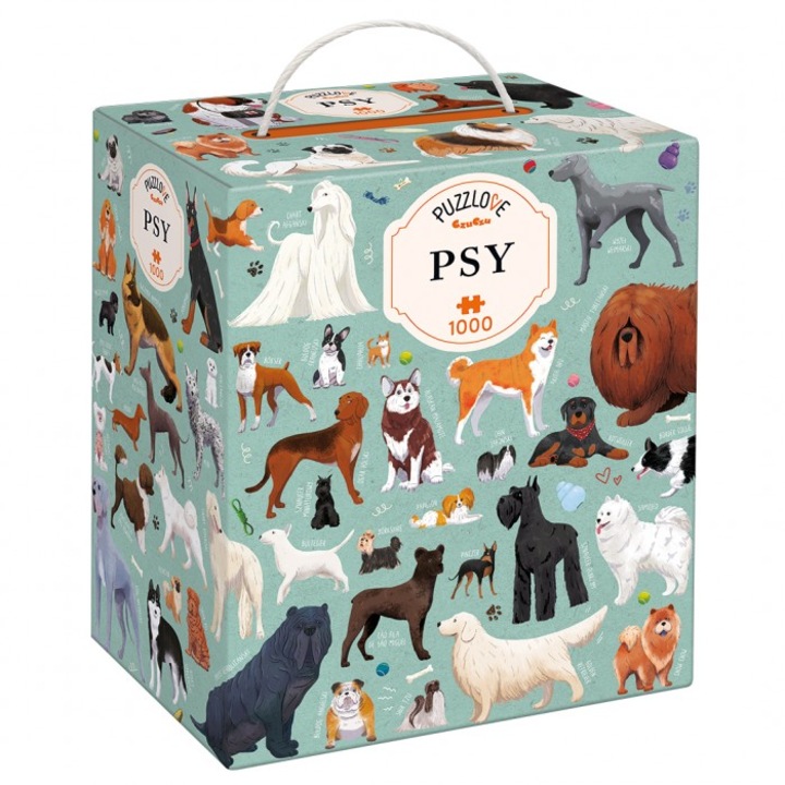 Puzzle 1000 Puzzlove, Bright Junior Media Justyna Han, 48x68cm, pentru iubitorii de caini