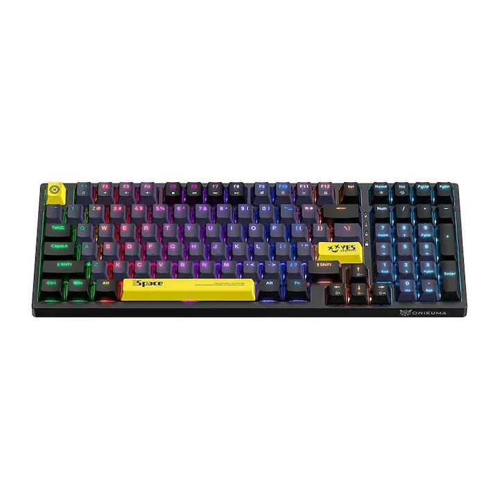Tastatura gaming mecanica ONIKUMA G52, Cu fir, USB, 82 taste, Negru