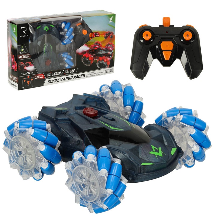 Кола с дистанционно управление Revolt, пластмаса/гума, 8 години+, черно/синьо, 19x19x7.5cm