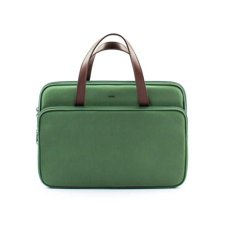 Husa laptop JCPAL Milan Briefcase, impermeabila, cu maner ascuns, olive, 15/16"