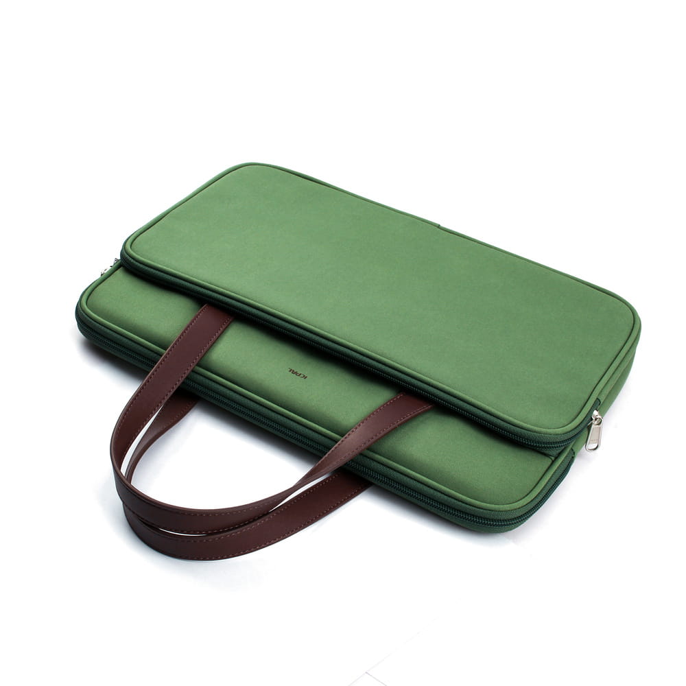Husa laptop JCPAL Milan Briefcase, impermeabila, cu maner ascuns, olive, 15/16"