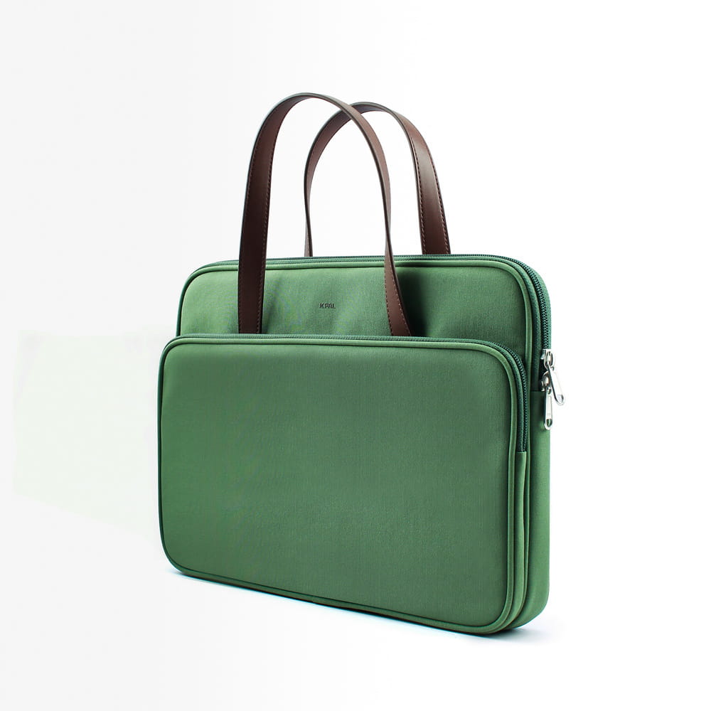 Husa laptop JCPAL Milan Briefcase, impermeabila, cu maner ascuns, olive, 15/16"