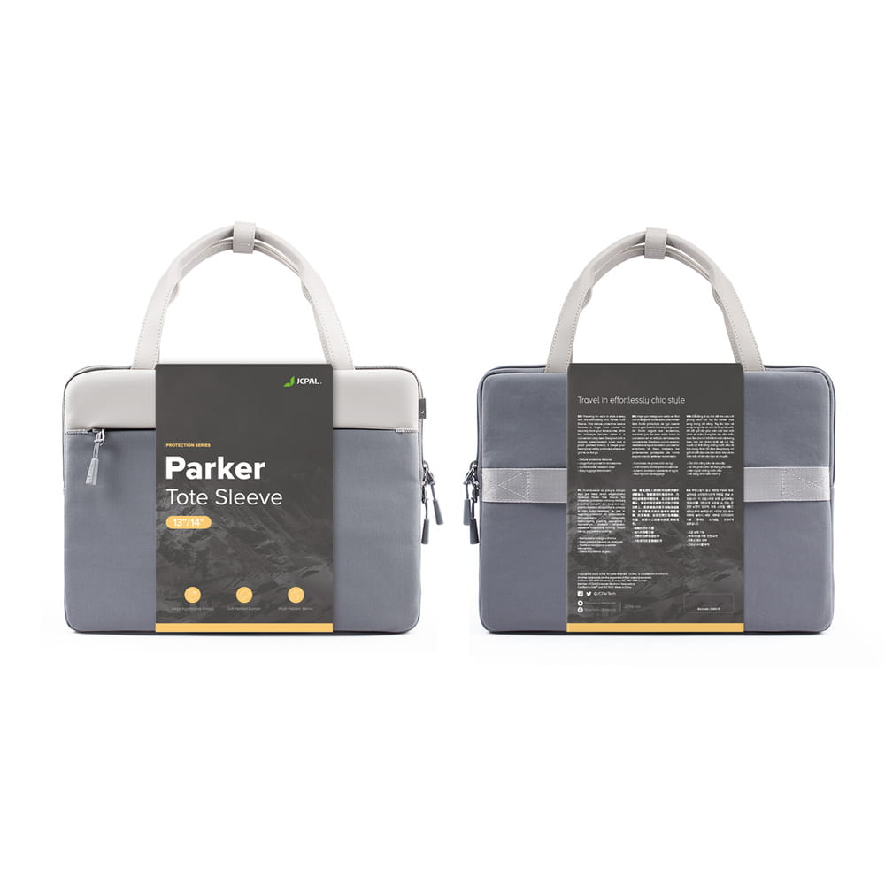 Geanta laptop JCPAL Parker Tote Sleeve, waterproof, 14", 395x239x35mm, culoare stone