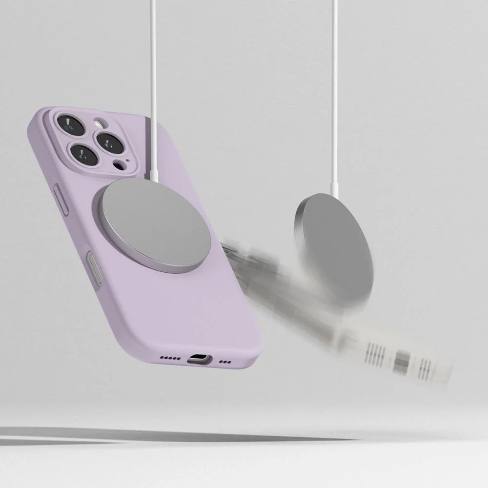 Carcasa Ringke Silicone Magnetic MagSafe compatibila cu iPhone 16 Pro Purple