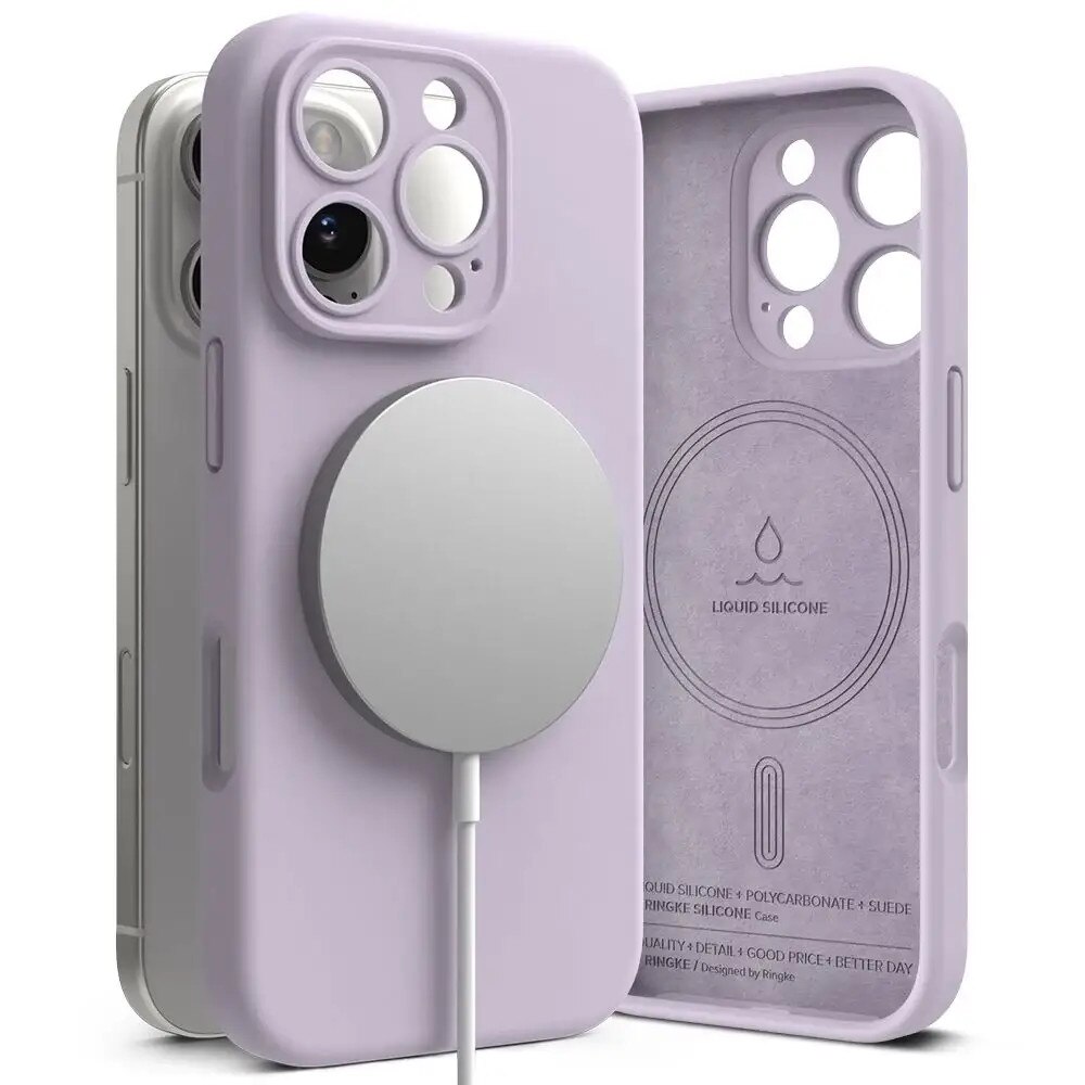 Carcasa Ringke Silicone Magnetic MagSafe compatibila cu iPhone 16 Pro Purple