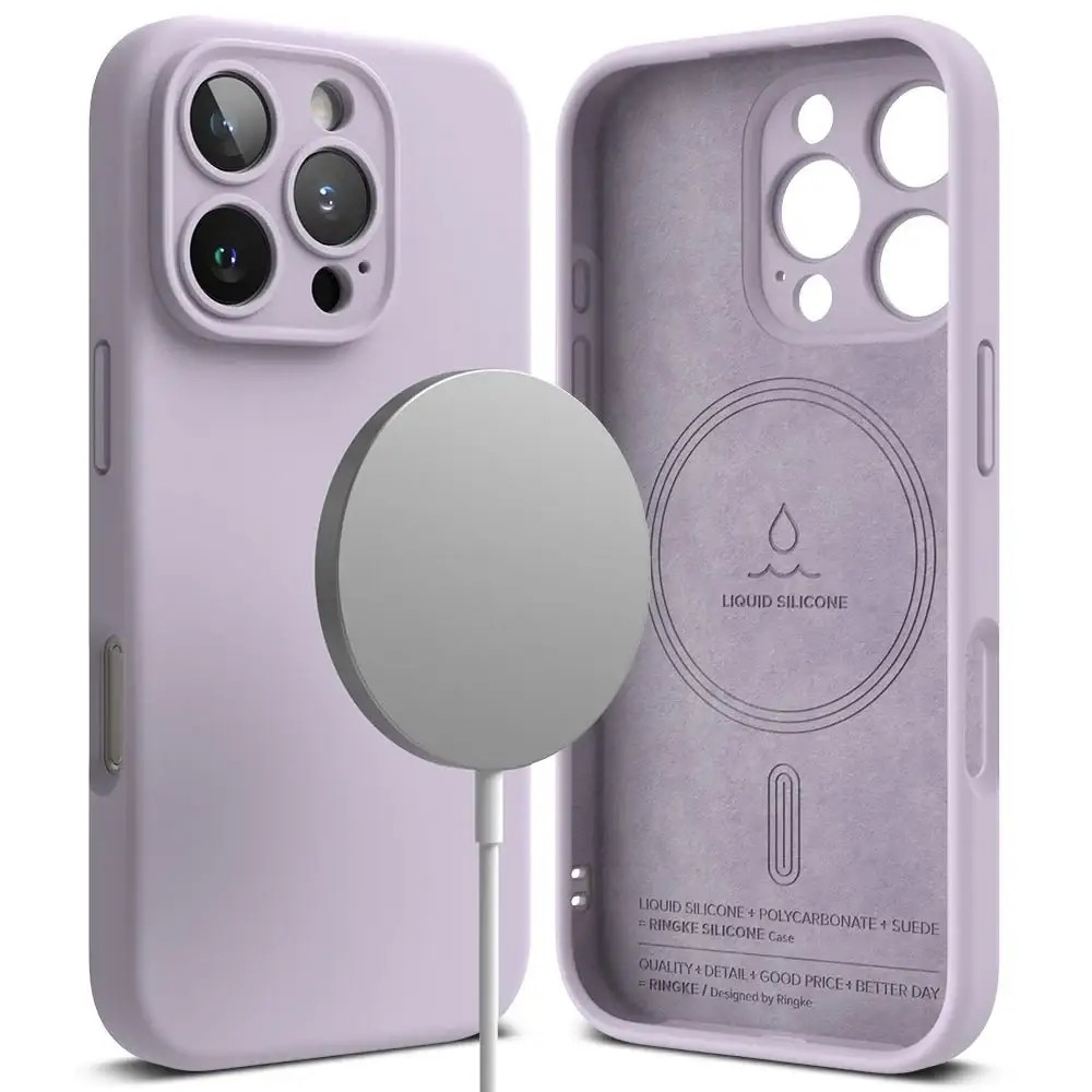 Carcasa Ringke Silicone Magnetic MagSafe compatibila cu iPhone 16 Pro Purple