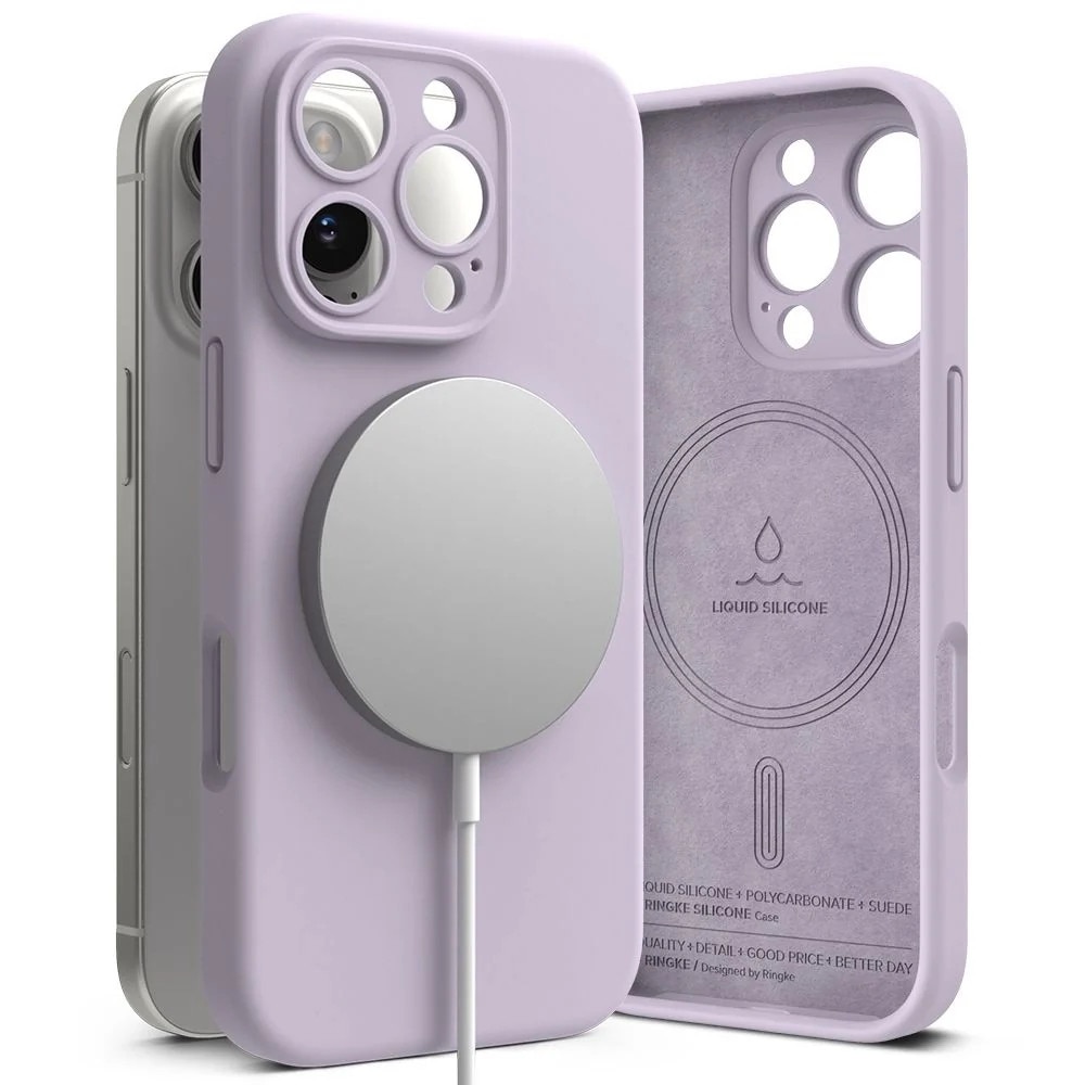 Carcasa Ringke Silicone Magnetic MagSafe compatibila cu iPhone 16 Pro Purple