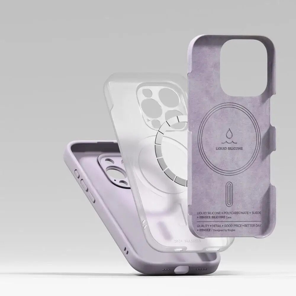 Carcasa Ringke Silicone Magnetic MagSafe compatibila cu iPhone 16 Pro Purple