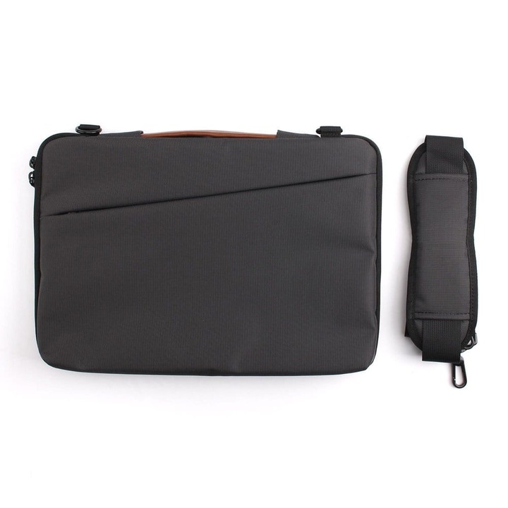 Geanta laptop JCPAL Tofino, impermeabila, cu buzunare, negru, 13/14"