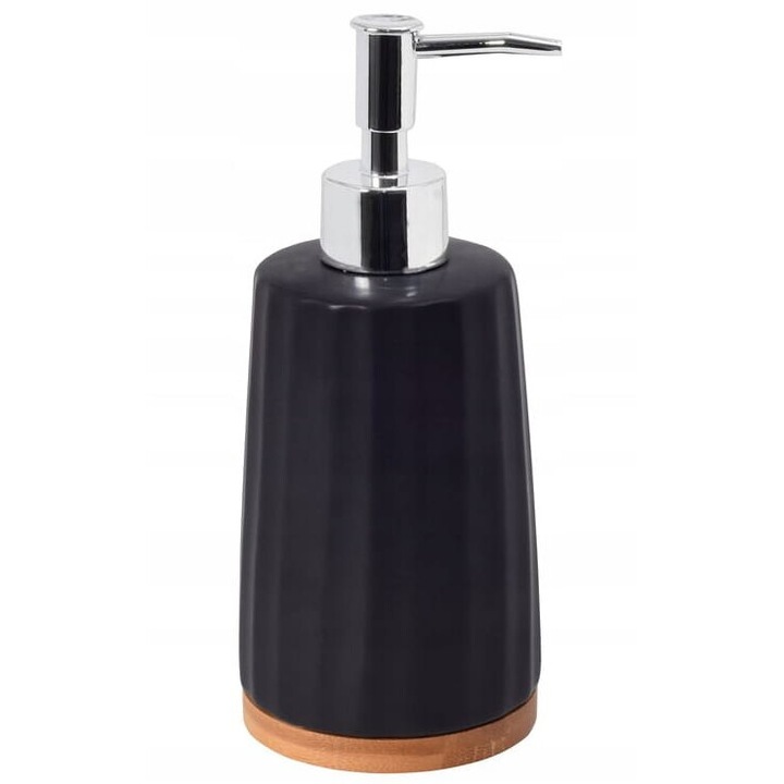 Bisk Kido folyékony szappan adagoló, kerámia, fekete, 19x8cm