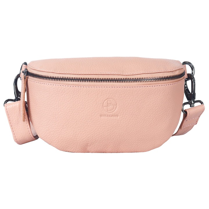 Kis bőr táska Bellugio, többfunkciós, rózsaszín, állítható pánttal