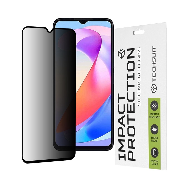 Üvegvédő kijelző Honor X6a-hoz, Cipsir Safe, 111D vakszög teljes ragasztó, Y48, védőüveg, mélysötét