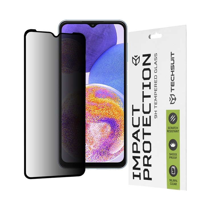 FixGuard felső képernyő adatvédelmi üvegvédő fólia Samsung Galaxy A23 4G / A23 5G / M23 / F23 / M33 / A13 4G / M13 / F13 készülékhez - fekete