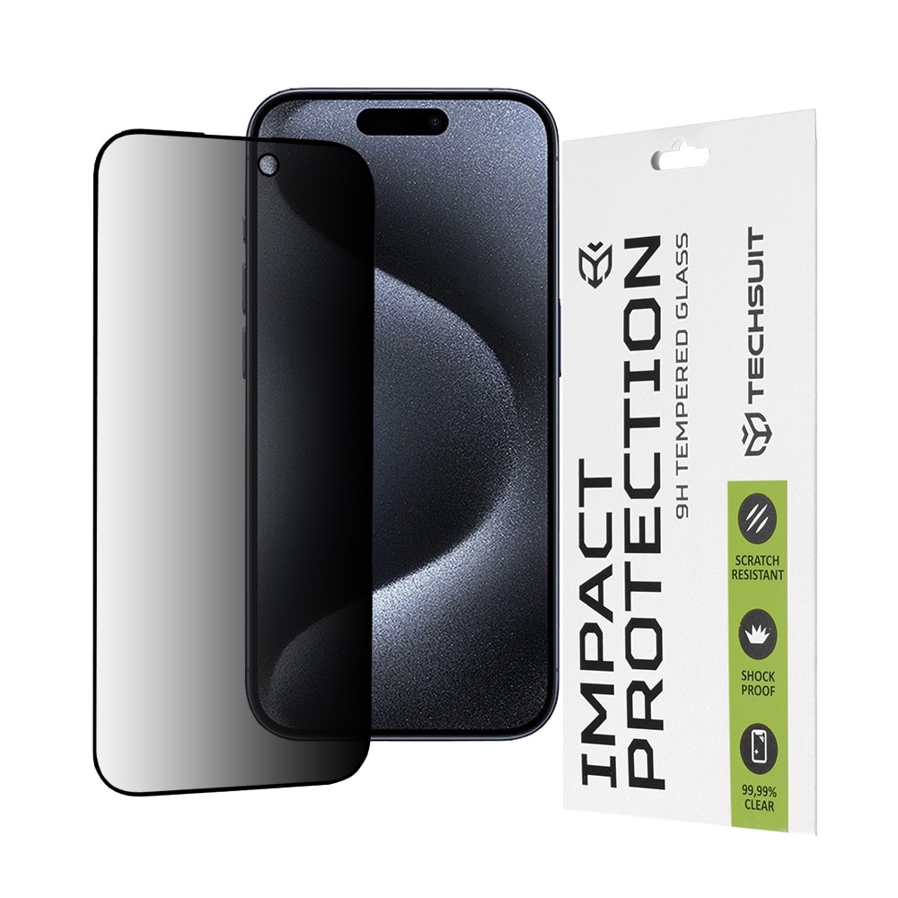 Folie pentru iPhone 15 Pro - Techsuit 111D Privacy Full Glue - Black