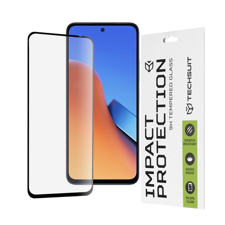 Üvegvédő fixGuard Armor Impact, Full Glue Glass for Xiaomi Redmi 12 4G / 12 5G / 13 / Poco M6 4G - Fekete