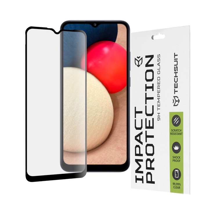 Üvegvédő fixGuard Armor Impact, teljes ragasztós üveg Samsung Galaxy A02s / A03 / A03s / A03 Core / A04e / M04 készülékhez - fekete