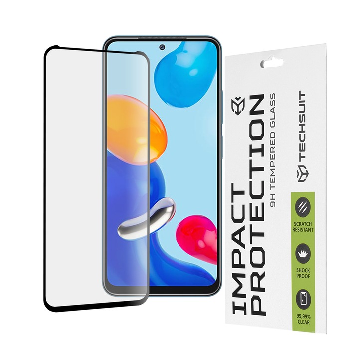 Стъклен Протектор fixGuard Armor Impact, Full Glue Glass за Xiaomi Redmi Note 11 / Note 11S / Poco M4 Pro 4G - Black