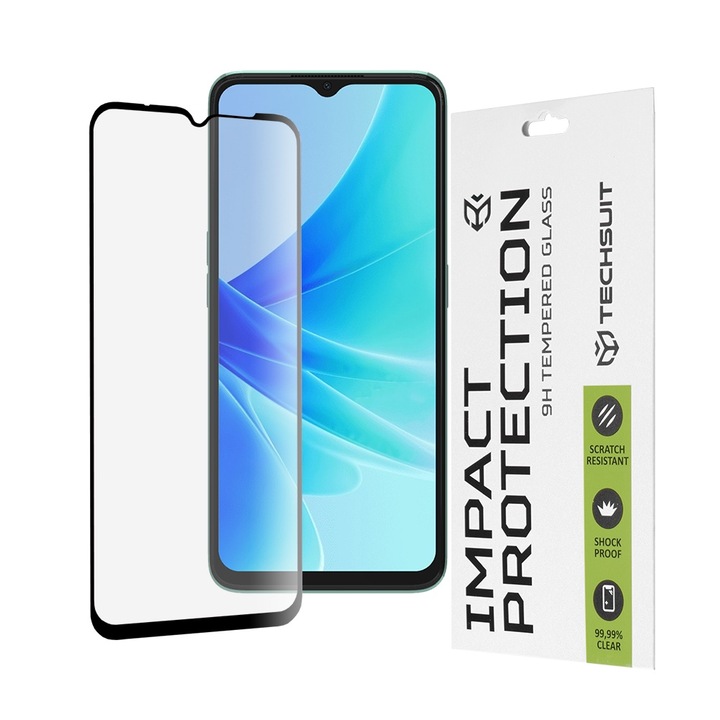 Glass Protector fixGuard Armor Impact, Full Glue Glass for Oppo A77 5G / A17/ A57 4G/ A57s / Realme C31 / C35 / Narzo 50A Prime / Nord N20 SE - fekete