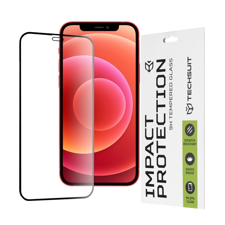 Стъклен Протектор fixGuard Armor Impact, Full Glue Glass за iPhone 12 mini - Black