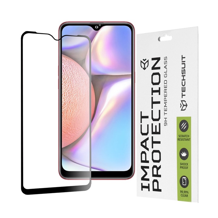 FixGuard Armor ütésvédő üvegvédő, teljes ragasztós üveg Samsung Galaxy A10 / A10s / M01s / M10 készülékhez - fekete