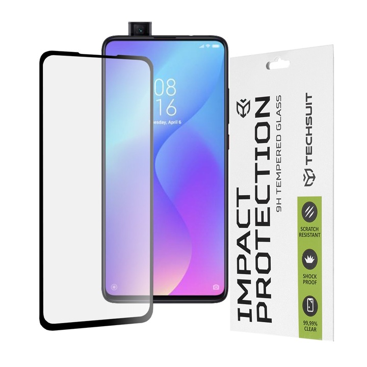 FixGuard Armor Impact Glass Protector, Full Glue Glass for Xiaomi Mi 9T / Mi 9T Pro / Redmi K20 / Redmi K20 Pro - fekete