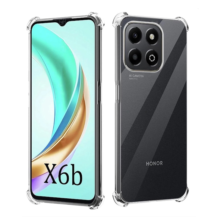 Кейс за Honor X6b - Shockproof Clear Silicone - Прозрачен