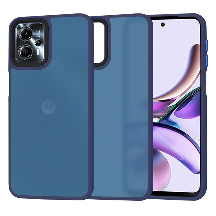 Husa Protectie pentru Motorola Moto G13/G23, Cipsir Safe, HaloFrost Series, W40, Lexgard, Deep Blue