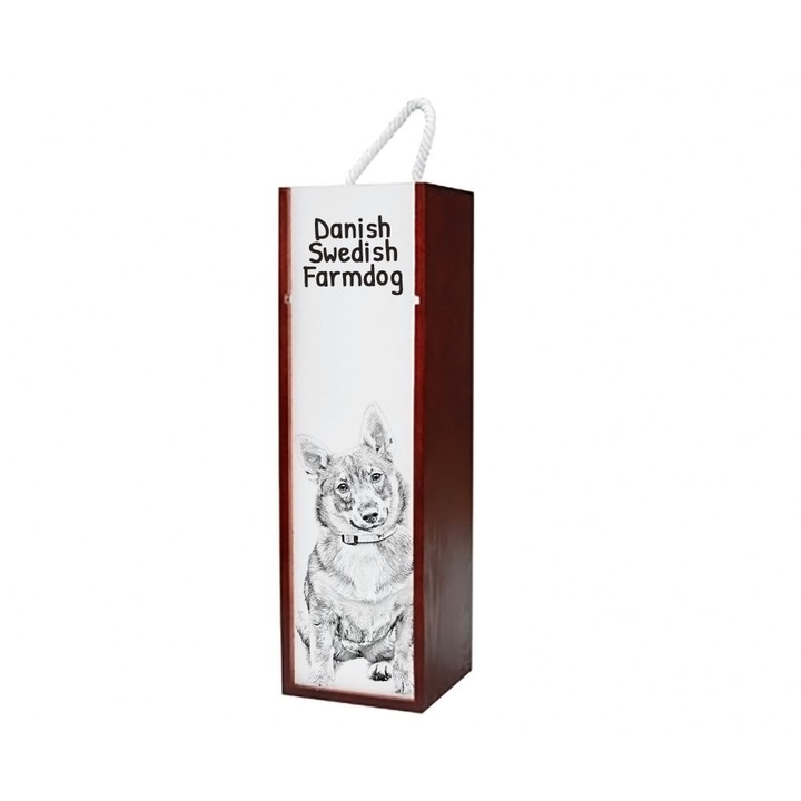 Art-Dog testre szabható borosdoboz, állatmotívum, fa, 10,5x10,5x35 cm