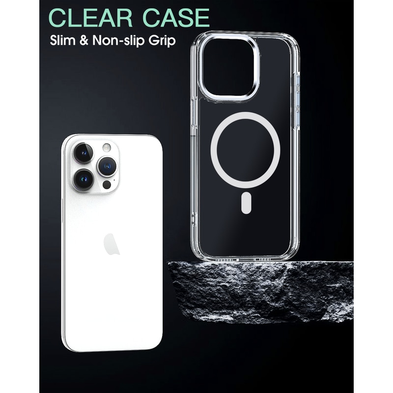 Husa de Protectie, MagSafe, Compatibil iPhone 16PRO MAX, impermeabil, Antizgarieturi, Anticadere, Anti-coliziune pe patru laturi si absorbtie a socurilor, Grosime 1, 5 mm, transparen