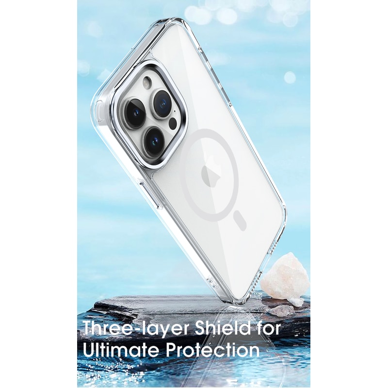 Husa de Protectie, MagSafe, Compatibil iPhone 16PRO MAX, impermeabil, Antizgarieturi, Anticadere, Anti-coliziune pe patru laturi si absorbtie a socurilor, Grosime 1, 5 mm, transparen