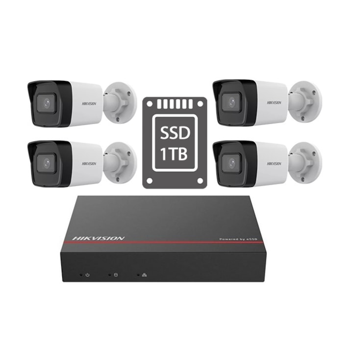 Kit Supraveghere HIKVISION 4 Camere Full HD