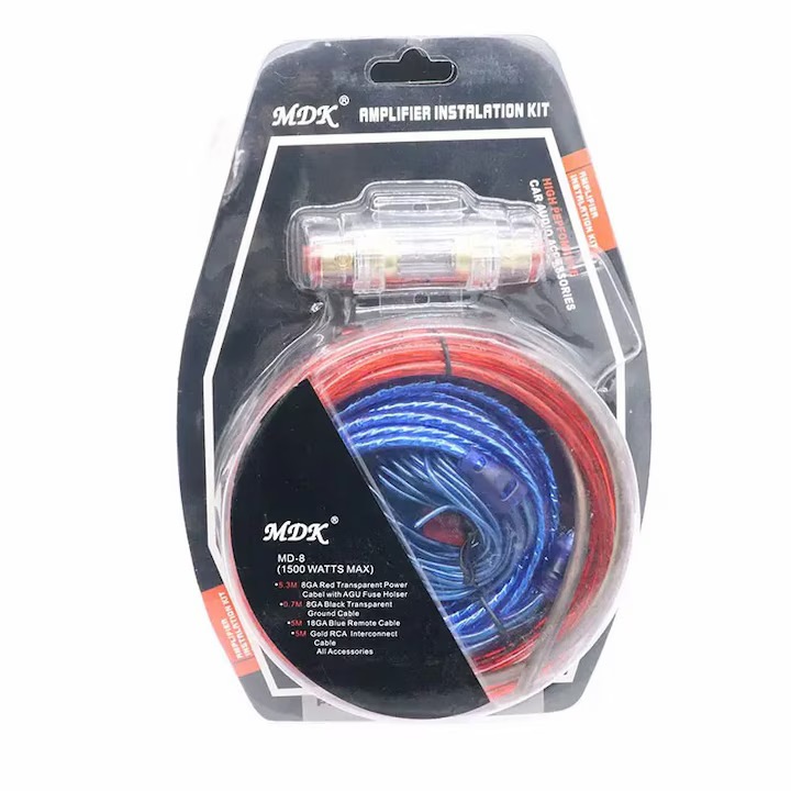 Комплект кабели за субуфер за кола, AEWOYAD®, дължина на кабела 4.5M, усилвател, максимална мощност 1500 W