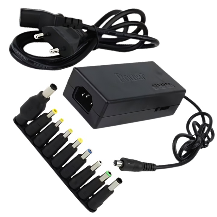 Incarcator universal pentru laptop SDEPOT®, 12V-24V 120W, alimentare priza, 9 conectori