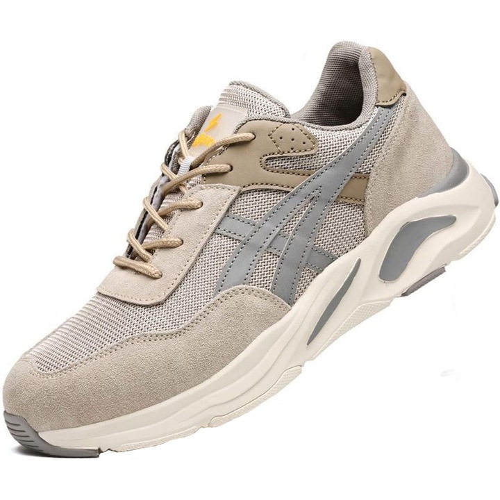 Работни обувки, NUODWELL, метални пръсти, противоплъзгаща EVA подметка, 6KV изолация, дишащи и удобни, не се страхуват от пробиване, размер 41, кафяви