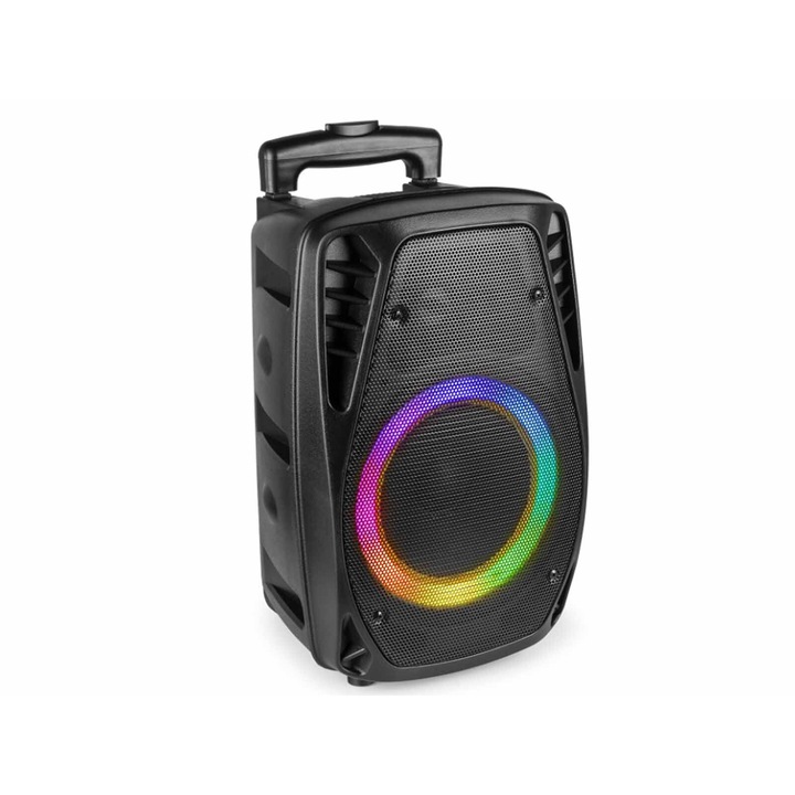 Fenton FT8LED-MK2 (8″) hordozható akkumulátoros hangfal 300W mikrofonnal (BT/USB/SD)