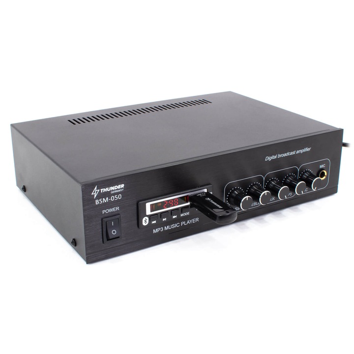 Thunder BSM050 3 csatornás / 1 zónás 100V ERŐSÍTŐ (50W) + Bluetooth