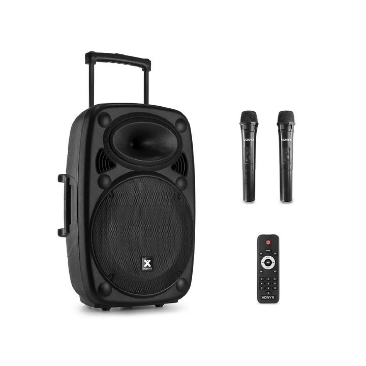 Vonyx Verve46 1000W (15″) aktív hordozható akkumulátoros hangfal szett ( 2mik + Bluetooth + MP3)
