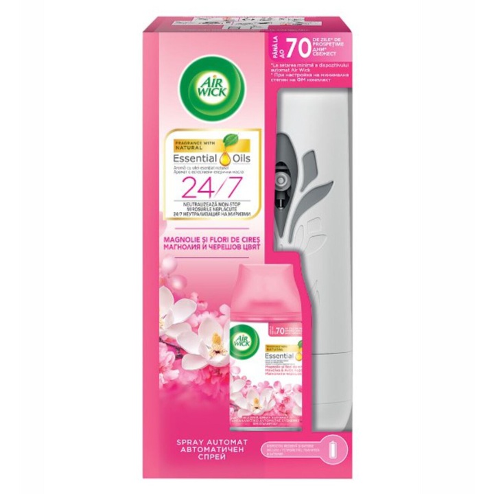 Odorizant de camera automat AIR WICK Freshmatic, Magnolie si Flori de cires, 250 ml