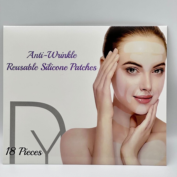 Комплект от 18 лепенки против бръчки и стареене, Nozibye®, силикон, против бръчки, против стареене, за многократна употреба, прозрачен