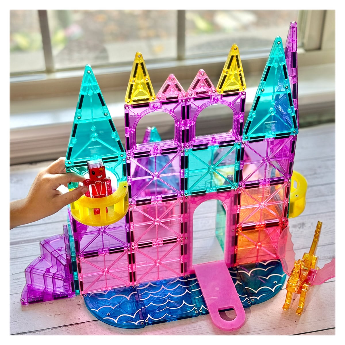 Set Constructie, Magna-Tiles, Model Castle Deluxe, 48 piese
