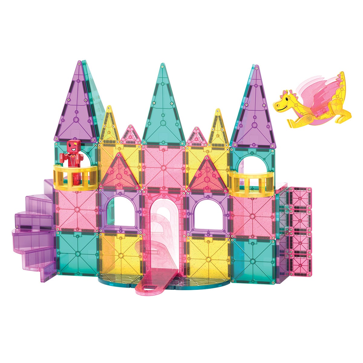 Set Constructie, Magna-Tiles, Model Castle Deluxe, 48 piese