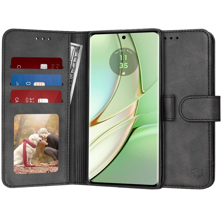 Калъф за Motorola Edge 40 / Edge (2023) - Diary Book - Кожен - Черен