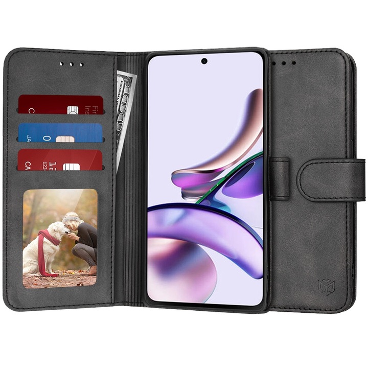 Husa Protectie pentru Motorola Moto G13/G23, Cipsir Urban, Diary Book, B53, Piele ecologica, Deep Dark