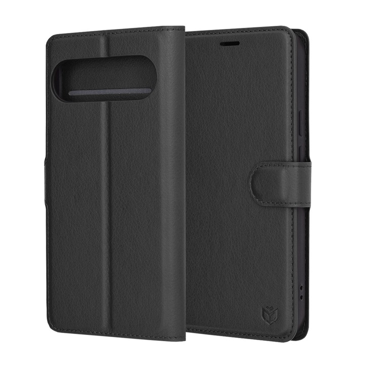 Husa Flip Wallet pentru Google Pixel 9 Pro XL, Accesorio Leather Folio, Negru