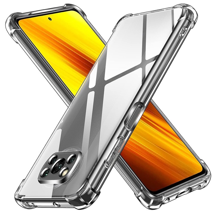 FixGuard ütésálló átlátszó szilikon tok Xiaomi Poco X3 / Poco X3 NFC / Poco X3 Pro készülékekhez - átlátszó