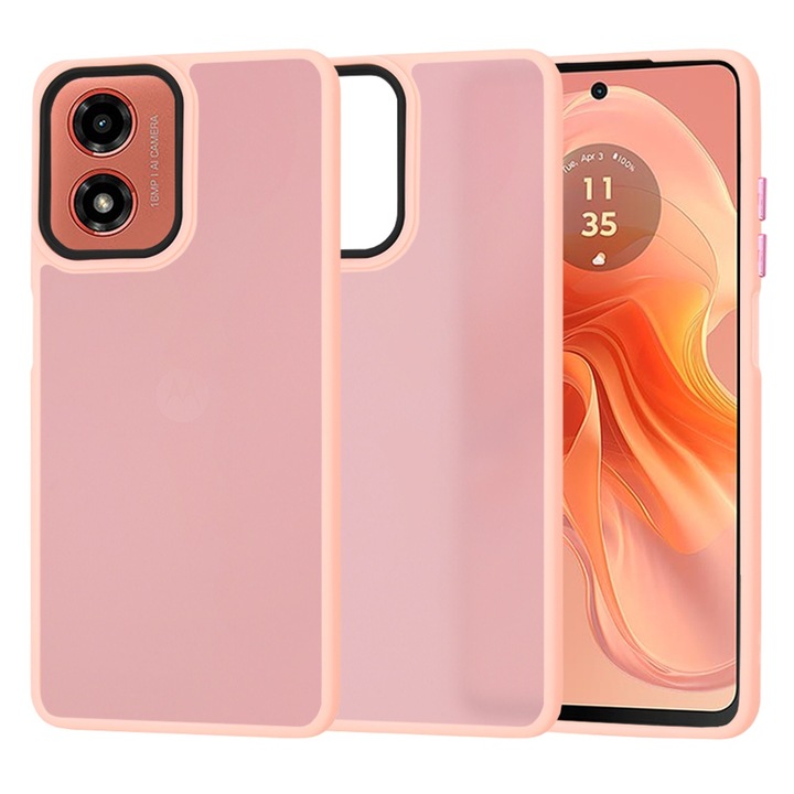 fixGuard HaloFrost sorozatú tok Motorola Moto G04 / Moto G04s / Moto G24 / Moto E14 készülékekhez - rózsaszín