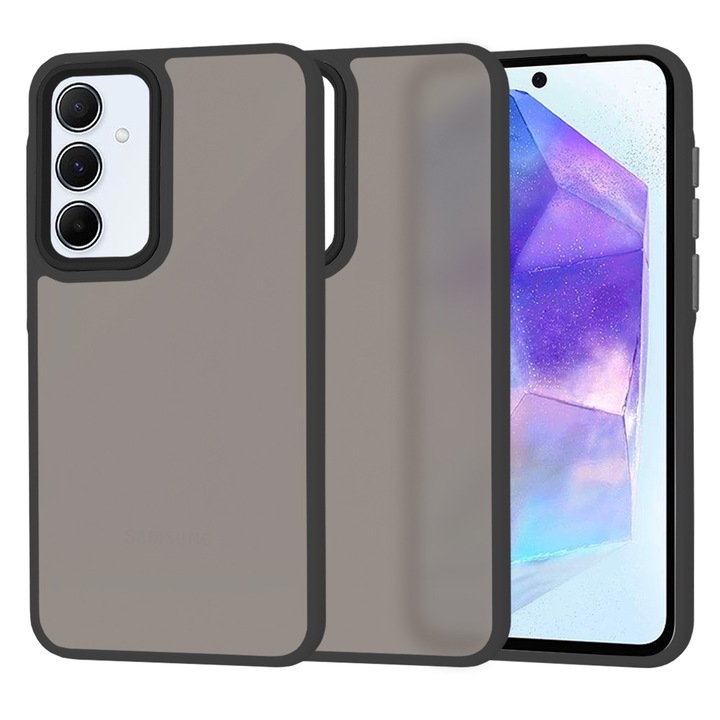 Husa pentru Samsung Galaxy A55 5G HaloFrost - Black, BzStore