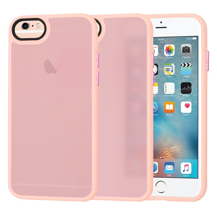 fixGuard HaloFrost sorozatú tok iPhone 6 / 6s / 7 / 8 / SE 2, SE 2020 / SE 3, SE 2022 telefonhoz - Rózsaszín